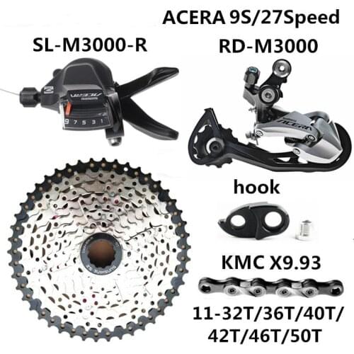 SHIMANO ACERA SL-M3000 refers to the 9-speed 27-speed mountain bike bicycle RD-M3000 SUNSHINE 9S flywheel KMC X9 shifting kit