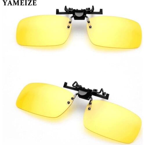 Clip On Sunglasses Women Men Yellow Lens Anti-Glare Driving Sun Glasses Flip Up Female Glasses 2021 UV Protection gafas de sol