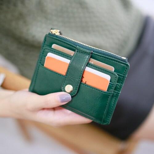 Purse Bag Men Women Multi-Color 2021 Unisex Wallet Business Id Card Holder Pu Leather Zipper Coin Pocket Bus Card Organizer