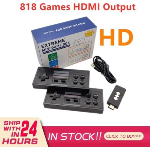 TV Video Game Console 8 Bit Built-in 620/818 Classic Retro Games Portable Wireless Controller AV/HD Output For Double Player