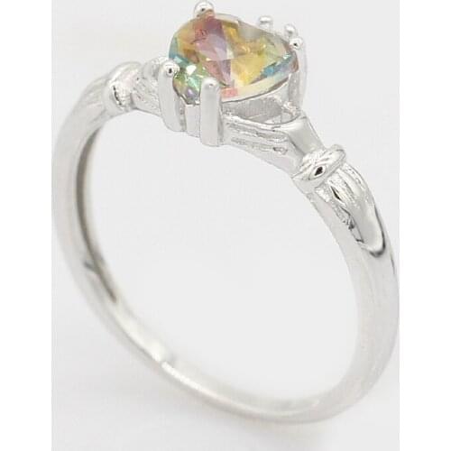 Women Ring 925 Sterling Silver Mysterious Colorful Rainbow Cubic Zircon Engagement Wedding Ring For Women Lover Jewelry Making