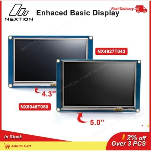 Nextion LCD Touch Basic Display NX4827T043/NX8048T050 - 4.3” 5.0” TFT Intelligent Resistive Touch Screen Module Display