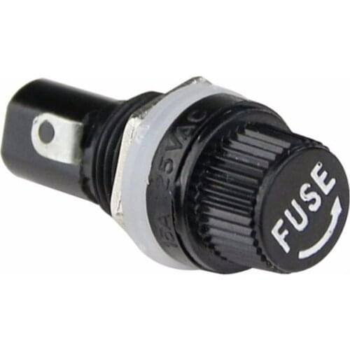1pcs 5*20mm 10A250V Fuse + Black Insurance Tube Socket Fuse Holder For
