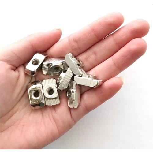 10pcs/Pack M3 M4 M5 M6 M8 Thread T Nut EU Standard Drop In T-Slot Carbon Steel for 2020 3030 4040 4545 Series Aluminum Profiles