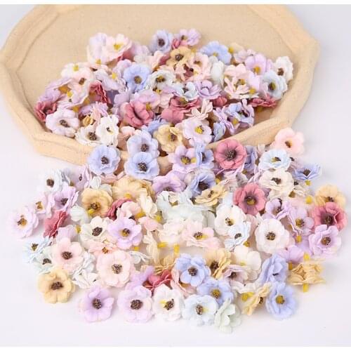 10Pcs 3cm Mini Silk Daisy Flower Heads Artificial Flowers for Wedding Home Decoration Christmas Wreath Scrapbooking