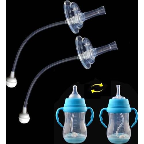 2Set Baby Bottle Change to Sippy Cup Bottle Straw Replacement Wide Mouth Caliber Silicone Feeding Accessories Replace Accessory
