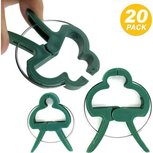Quality Plastic & Zinc-Plated Iron Wire Durable 20 Pcs Plant Support Clips Garden Plants Flower Clips For Supporting Stems Vines