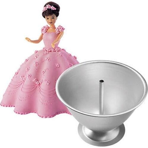3D 8'' Cake Mold Decorative Semicircle Princess Doll Dress Cake Pan Cake Baking Pan Pettidress Cake Mold