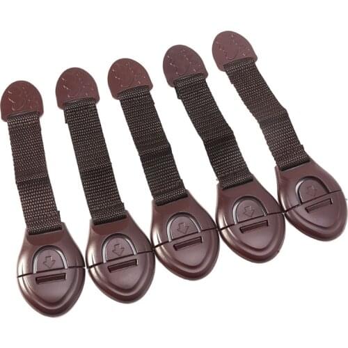 5pcs/lot Brown Cabinet Safety Lock for Baby Furniture Door Drawer Lock Refrigerator Safety Locks Child Proof Infant Protector