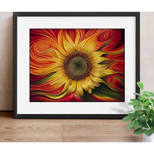 Diamond Painting Cross Stitch"Flower"Full Square Crystal,Diamond Embroidery Mosaic Sunflower Needlework Craft Home Decor