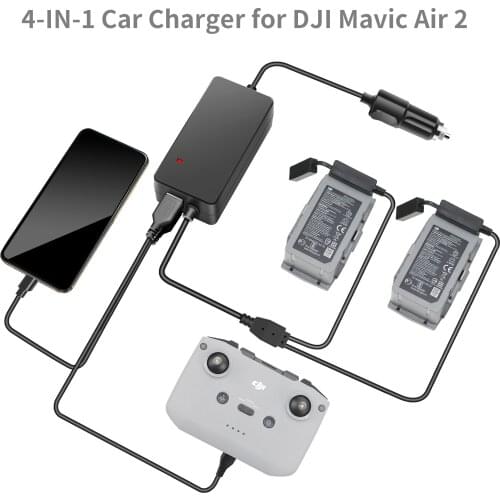 Car Charger For DJI Mavic AIR 2 Drone Battery Fast Charging 2 Battery Hub Travel Transport Outdoor Charger FOR DJI Mavic AIR 2