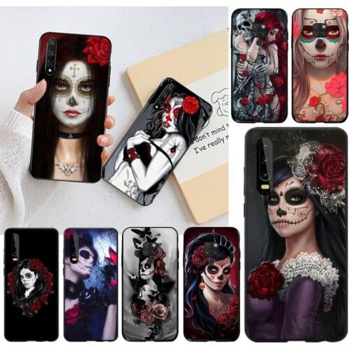 Catrina beautiful rose girl Skull Art Phone Case for Huawei P40 P30 P20 lite Pro Mate 30 20 Pro P Smart 2020 prime