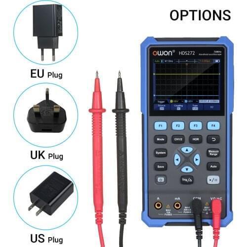 OWON 2-in-1 Handheld Oscilloscope Multimeter Digital Oscilloscope True-RMS Multimeter for Car Audio Automotive Electronics