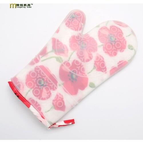 1PC long silicone rubber kitchen gloves-hand gloves heat resistant cooking gloves-novelty microwave oven mitts gloves LB 322