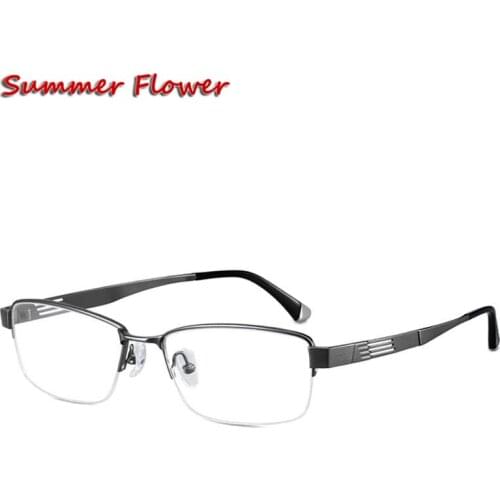 Men Prescription Glasses Titanium Super Quality Light Semi Frame for Men Optical Spectacles