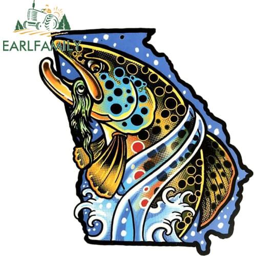 EARLFAMILY 13cm x 12.2cm For Brown Trout Car Stickers Cool Anime Decals Vinyl Sunscreen Waterproof Car Label Skateboard Decor