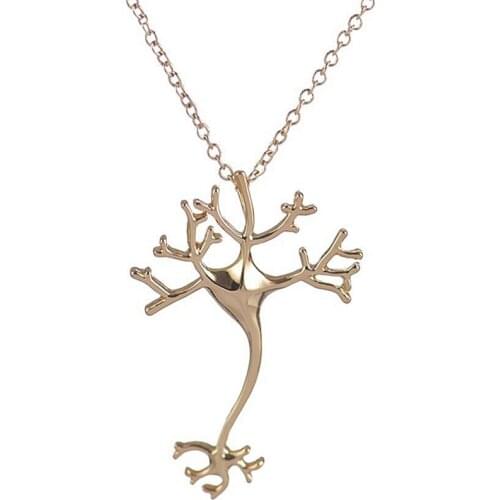 Everfast 1pc Brain Nerve Cell Pendant Like Gem Tree Science Jewelry Collier Femme Women Kids Necklace Mix Color
