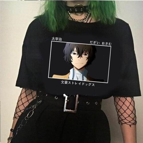 Men Women T-shirt Tops Bungo Stray Dogs Tshirt Japanese Anime T Shirt Men Osamu Dazai Funny Cartoon