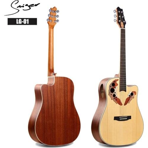 Guitar Acoustic Electric Steel-String Flattop 41 Inches D-Body Guitarra 6 Strings Folk Pop Cutaway Electro Grape Wood Color