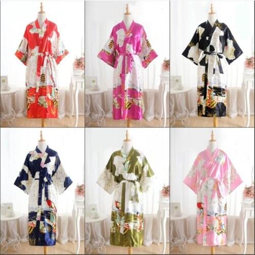 10 Colors Kimono Japanese Style Womens Sleepwear Summer Sexy Pajamas Floral Lace Up Belt Traditional Homewear New Thin Style