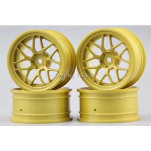 4pcs 1/10 Touring&Drift 15% Reinforced Nylon Wheel Rim I7YG ( Painting Gold) 3mm offset fits for 1:10 Touring&Drift Car