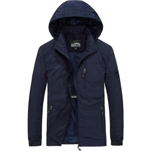 Mens Jacket Waterproof Military Hooded Jackets Autumn Outdoor Thin Coats Streetwear Solid Color Outwear Windbreaker Jackets