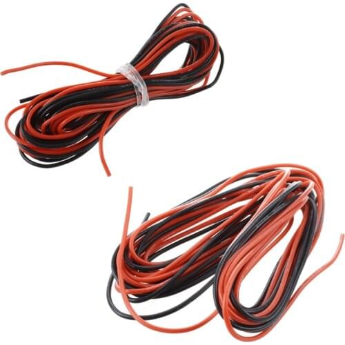 LBER 4x 3Meter 20 Gauge AWG Silicone Rubber Wire Cable Red Black Flexible + 2x 3Meter 24 Gauge AWG Silicone Rubber Wire Cable Re
