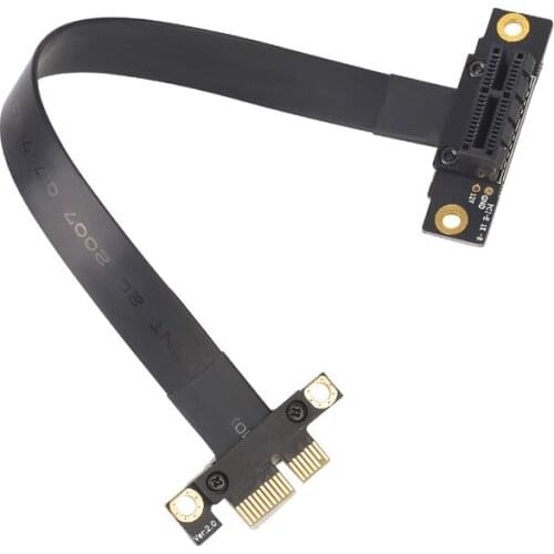 Left Angled PCIe 3.0 x1 to x1 Extension Cable EMI Shielding 8Gb/ps High Speed PCI Express 1x Riser Card Extender Ribbon PC Cable