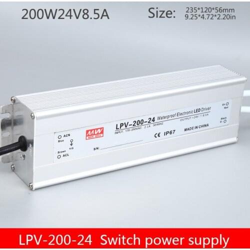 LPV-200W-24V waterproof transformer 220 turn DC12v24v voltage regulator type LED light word DC switching power supply