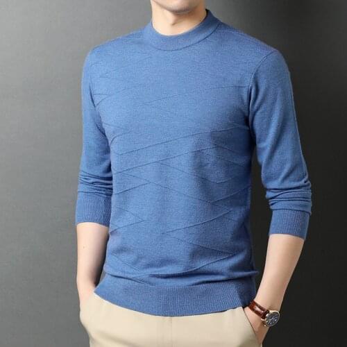 2020 Autumn New Mens Casual Striped Jacquard Sweater Stylish Simplicity High Quality O-neck Pullover Knit Sweater Male Brand