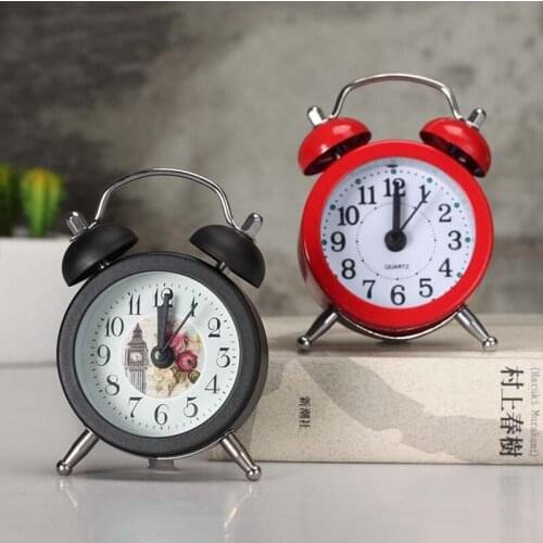 Creative Metal Material Small Alarm Clock Garden Small Fresh Desktop Mini Alarm Clock Kids Alarm Clock