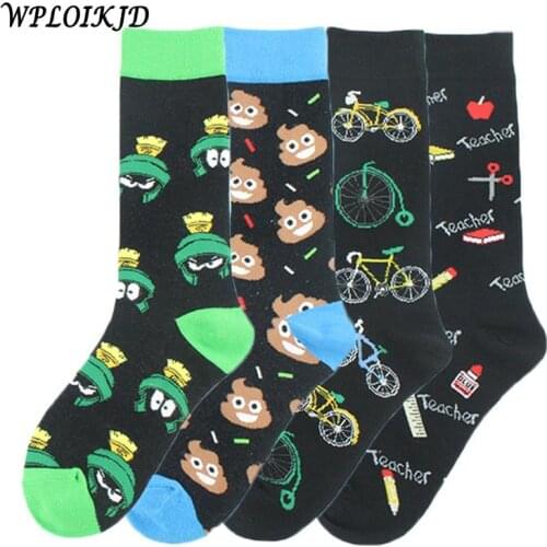 Novelty Painting Happy Funny Socks Colorful Skateboard Crew Socks Men Wedding Dress Hip Hop Socks Clacetines Hombre Divertidos