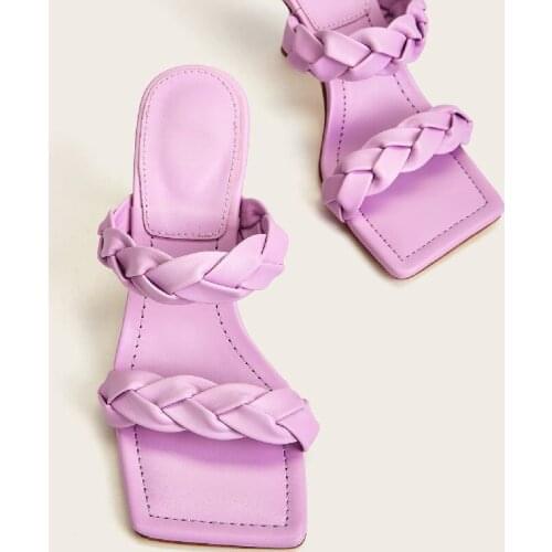 2021 New Women Office High-heeled Sandals One-step Convenience Sandals and Slippers Braided Rope Upper Sandals CGB