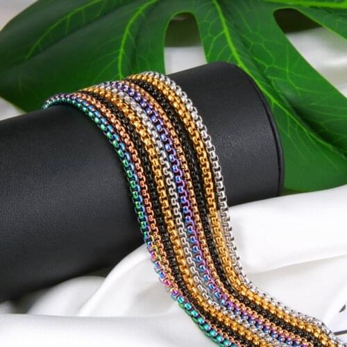 Stainless Steel Necklace Rope Chain For Women Men Box Choker DIY Pendant Jewelry Gifts 2MM2.5MM3MM4MM