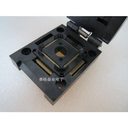 Clamshell QFP100 FPQ-100-0.5-10A IC Burning seat Adapter testing seat Test Socket test bench in stock free shipping