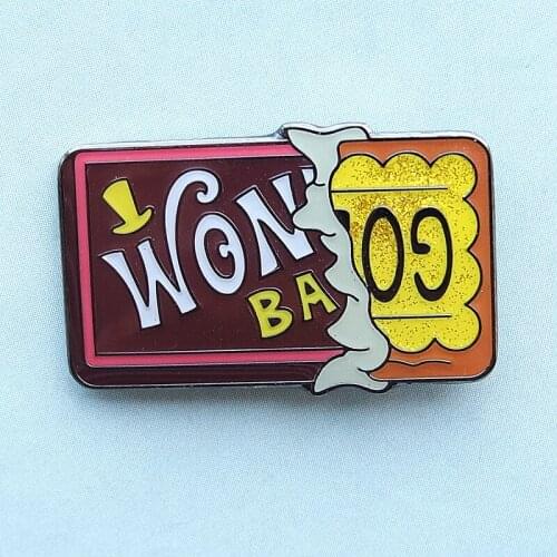 Wonka Chocolate Bar Enamel Brooch Pin Backpack Hat Bag Collar Lapel Pins Badges Women Mens Fashion Jewelry Accessories
