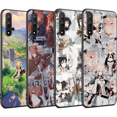Funda Genshin Impacts Game Silicone Cover For Huawei Nova 8 7 7i 6 SE 5i 5 5T 4E 4 3E 3i 3 2i Pro Black Phone Case