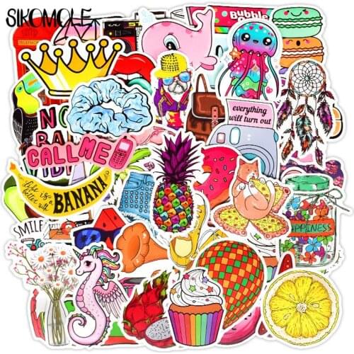 50PCS Cute VSCO Style Graffiti Stickers For Car Styling Bike Motorcycle Phone Laptop Travel Luggage DIY TOY Decals Sticker F4