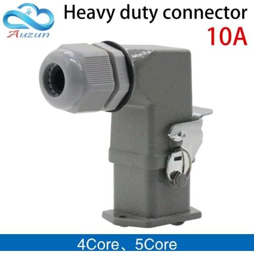 Heavy-duty connector 4 (3 + 1)core 5(4+1)core 10A 250V HA-004-1 elbow plug in the hot channel flow