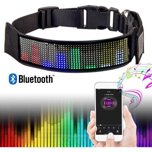 Led Pet Collars Rechargeable Programmable Fast Charge Easy Customize Ready to Wear Works in All Weather, Mixed Color Messages