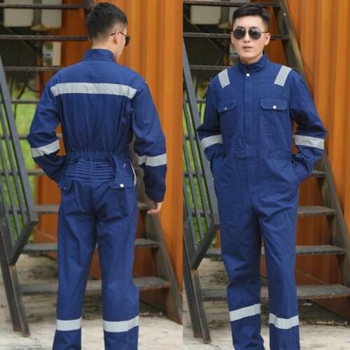 Spring Reflective Work Clothing Dust-Proof Working Overall Jumpsuit Auto Repair Welding Uniforms Durable Sailors Miners Coverall