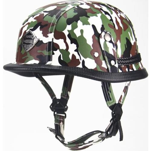 AHP Vintage Motorcycle Helmets Camouflage Germany Model Half Face Motor Moto Retro Motorcycle Motorbike Helmet