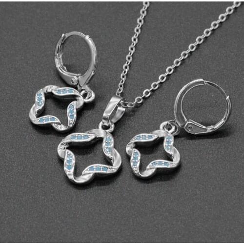 925 Sterling Silver Bridal Zircon Jewelry Sets For Women Earrings/Necklace Pendant Elegant Jewelry Set Engagement Gift Birthday