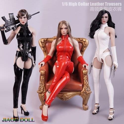 1/6 High Collar Corset Leather Trousers Set JO21X-19 Female Soldier Clothes Model Fit 12'' TBL JO Action Figure Body Dolls