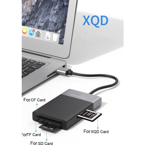 6 In 1 Multi Memory Card Reader USB 3.0 2 Port HUB Adapter for XQD CF TF MicroSD Compact Flash USB3.0 Card Reader PC High Speed