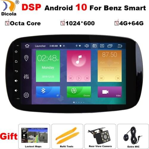 Android 10 DSP 4G RAM 64G ROM Car GPS radio For Mercedes Benz SMART 2015-2018 multimedia stereo audio navigation no DVD PLAYER