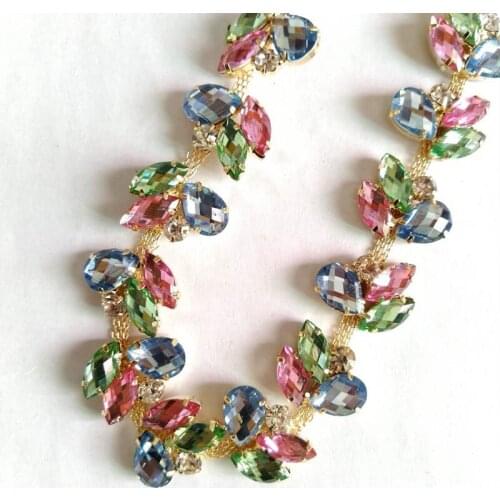 Free Shipping 5 yards Acrylic and Rhinestone Trim, Rhinestone Bridal Applique,Wedding Applique,Rhinestone Chain TONG028
