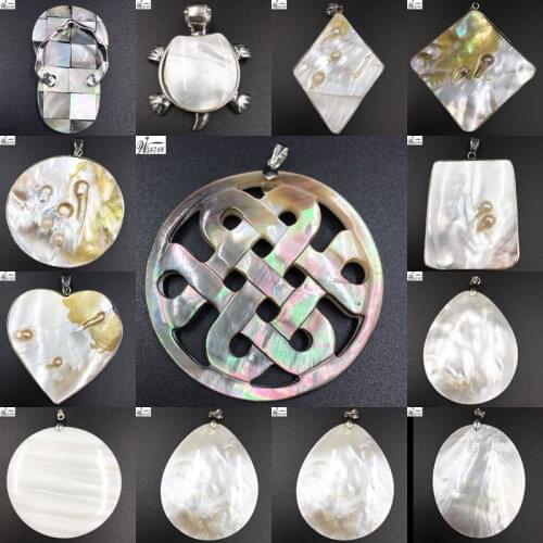 Free shipping Fashion Jewelry Mother of pearl Shell Women Men pendant bead WB671