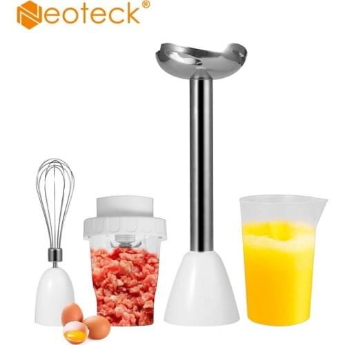 Neoteck 800W 3-in-1 Hand Blender Mini Chopper Immersion Stick Blender Electric Whisk With Cooking Cup Eggbeater Cooking Stick