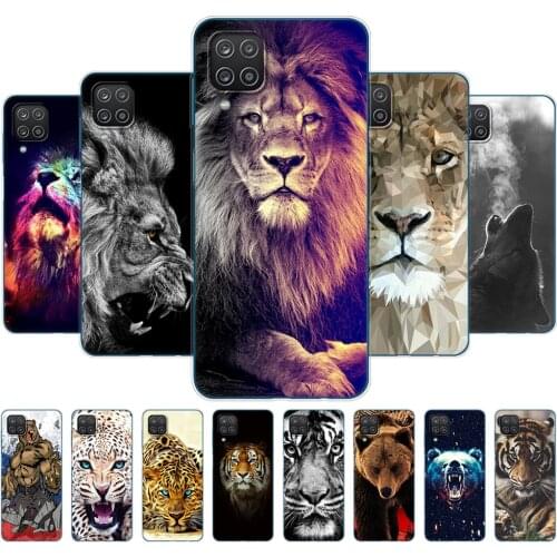 For Samsung A12 Case Soft Silicon Tpu Back Phone Cover On Samsung Galaxy A12 GalaxyA12 A 12 SM-A125F a125 Bumper wolf tiger lion